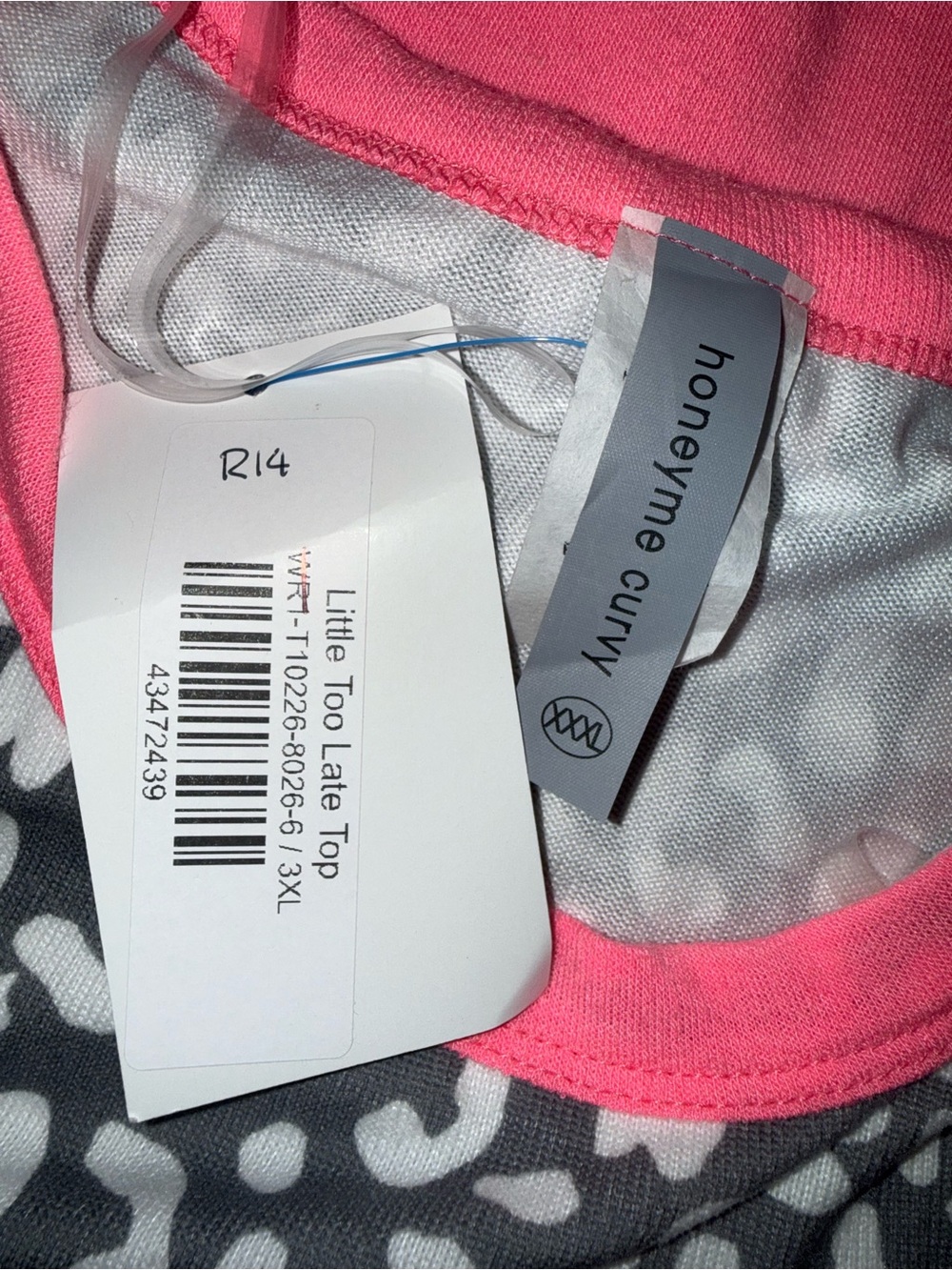 Honeyme Gray & Pink Leopard Print Tunic - Picture 3 of 3